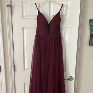 Revelry Penelope Tulle Dress Cabernet Size 4
